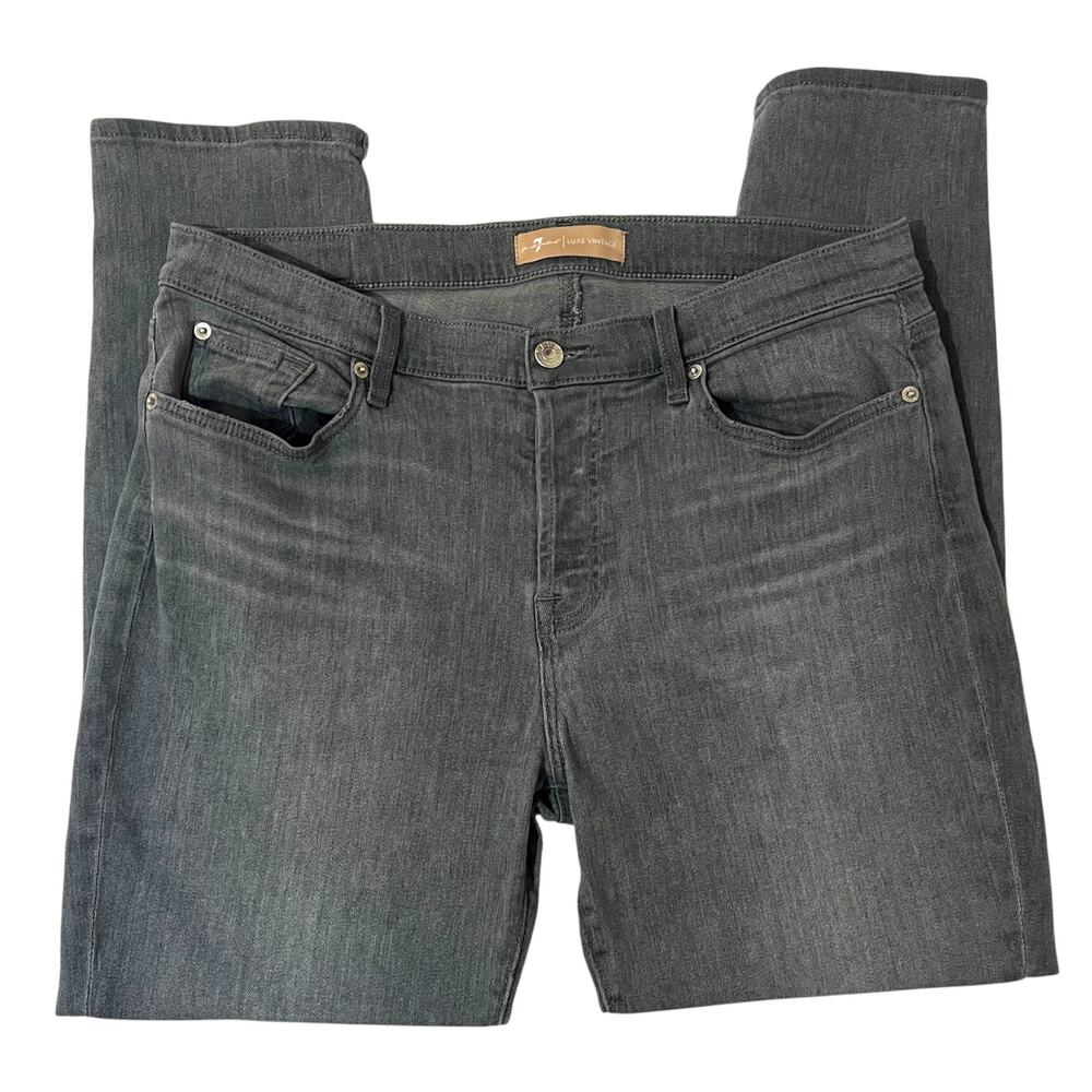 7 for All Mankind (31) Luxe Vintage Josefina Slim Button Fly Mid Rise Jeans